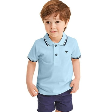 Toddler Boy Polo Shirt Short Sleeve Toddler Shirt Casual Collared Shirts Casual Blouse Tops Pullover for Big Boys 2-3 Years
