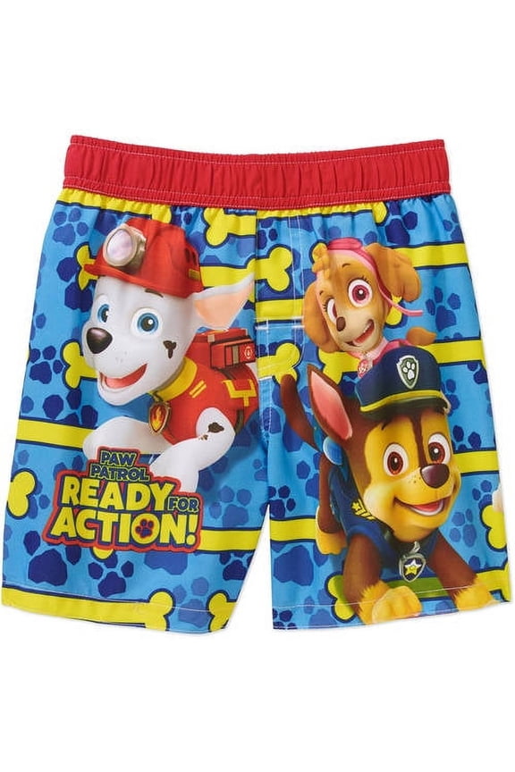 Toddler Boy Ready for Action Swim Trunks