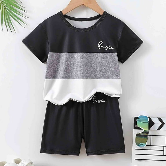 Toddler Boy'S Clothing Colorful Short Sleeve Shirt Tee Shorts Set Pullover Baby Boy Summer Outfits Clothes For Boys 2-3 Years Cute&nbsp;Boy&nbsp;Clothing