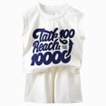 thumbnail image 1 of Toddler Boy'S Short Sleeve T-Shirt And Short Outfit Set 6-12 Months 12-24 Months 2t 3t 4t 5t 6t 7t Children(White,4-5 Years), 1 of 5