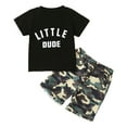 thumbnail image 1 of Toddler Boy Sets Cute Baby Boy Outfits Kids Summer Funny Letter Outfits Shirt Short Sets Toddler Boy Clothes Camouflage 2-3 Years, 1 of 7