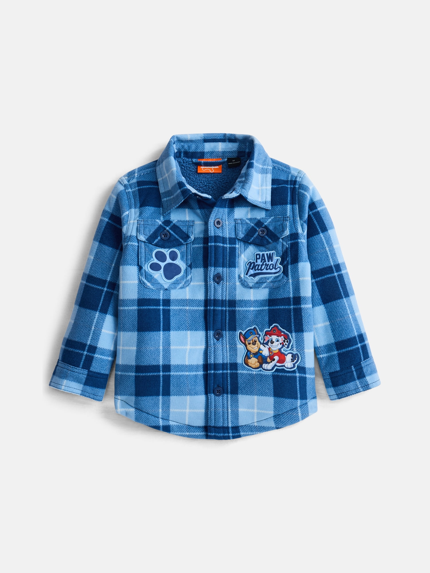 PAW Patrol Toddler Boys Shacket with Long Sleeves, Sizes 2T-5T