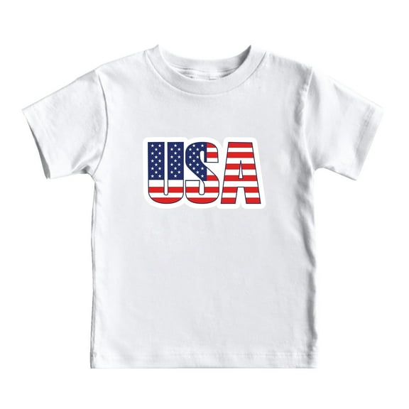 Toddler Boy Shirts Kids Summer Short Sleeve Independence Day Letter Printed T Shirt Top Casual Shirt,Size 4 Years-5 Years