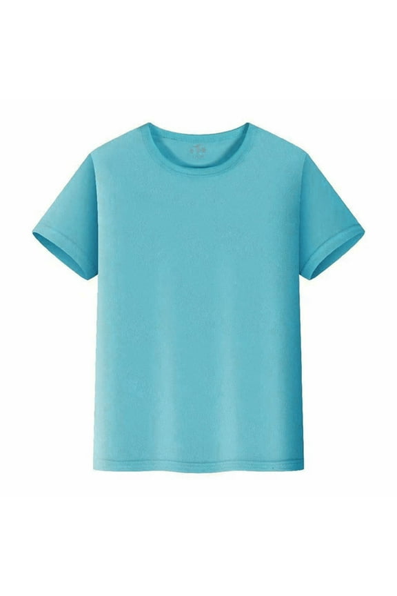 Toddler Boy Shirts Kids T Shirts Short Sleeve Plain Tops Tees Girl Unisex Crew Neck T Shirt,Size 12 Years-14 Years