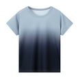 thumbnail image 1 of Toddler Boy Shirts Short Sleeve Crewneck Gradient Color T Shirt Top Oversized Comfort T Shirt Top for Kids,Grey,8-9 Years, 1 of 2