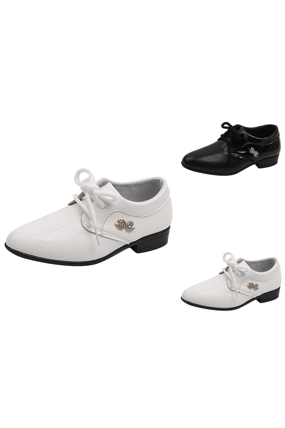 Toddler Boy Shoes Boys Sneaker Boys Leather Shoes Spring And Autumn Stylish UK Wind Lace Up Children'S Single Shoes Student Non Performance Shoes