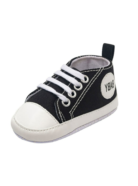 Toddler Boy Shoes Indoor Year Colors 0-1 9 Sole Available Old Soft Kids Sneakers Black 0 Months-3 Months