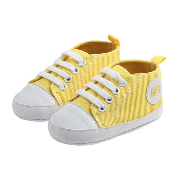 Toddler Boy Shoes,Sneakers Breathable Soft Sole First Canvas Babies Lightweight Flexible Non ,Girls Shoes,Yellow,9-11 Months