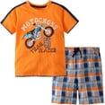 thumbnail image 1 of Toddler Boy Short Set Little Boy Clothes Casual CrewNeck Short Sleeve T-Shirt and Short Sets Summer Outfits 2T-7T, 1 of 14