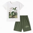 thumbnail image 1 of Toddler Boy Short Sets Boys Summer Dinosaur Outfits Cotton Short Sleeve Tops and Elastic Waist Shorts Matching Set, 1 of 7