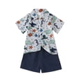 thumbnail image 1 of Toddler Boy Short Sleeve Cartoon Prints T Shirt Tops Shorts Child Kids Gentleman Outfits Clothing Sets,Size 2 Years-3 Years, 1 of 4