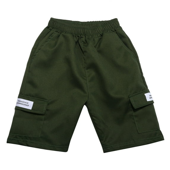 Toddler Boy Shorts Cargo Shorts Youth Casual Solid Color Stretch Shorts Outdoor Cargo Bottoms Boys Cargo Pants Green 8 Years-9 Years