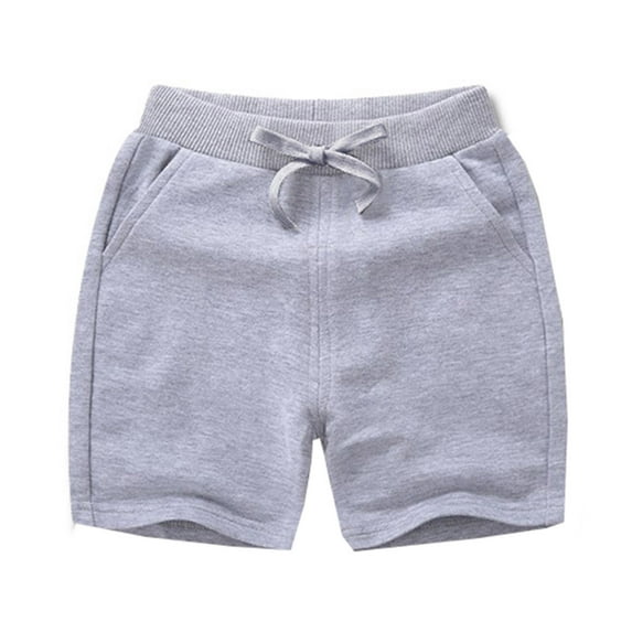 Toddler Boy Shorts Size 3t Summer Casual Drawstring High Waisted Baby Sport Jogger Shorts Soft Fit Kids Summer Casual Shorts with Pocket Children Clothing,1-2 Years,X7-Grey