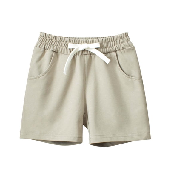 Toddler Boy Shorts Summer Toddler Kids Boys Solid Casual Shorts with Drawstring Breathable Soft Lightweight Shorts Summer Shorts Khaki 3 Years-4 Years