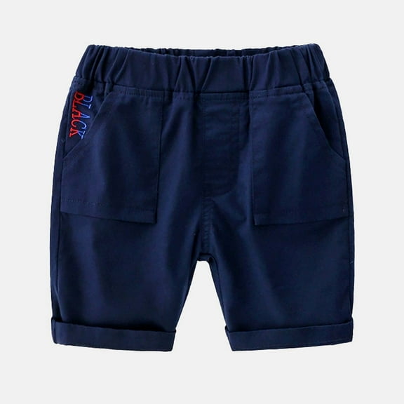 Toddler Boy Shorts Toddler Kids Boys Summer Cartoon Print Casual Shorts Elastic Waist Loose Fit Breathable Shorts Lounge Shorts Navy 2 Years-3 Years
