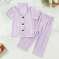 thumbnail image 1 of Toddler Boy Silk Pajamas Set streak Girls Button Down Pajamas Set Pajamas Sleepwear Outfits Girls Silky Pajamas Size 18-24 Months, 1 of 4