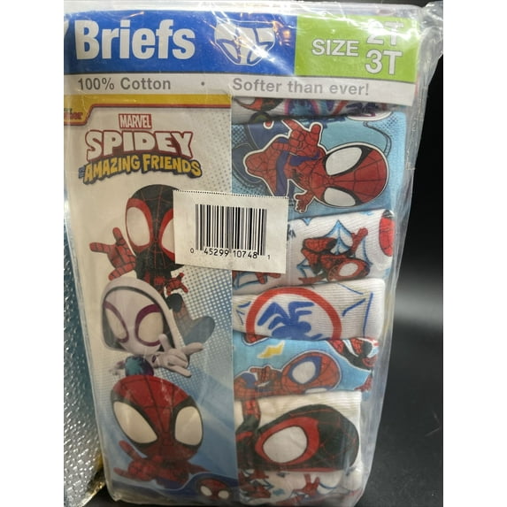 Toddler Boy Spidey & His Amazing Friends 7-Pack Brief Underwear Color: Spidey Size: 2T-3T