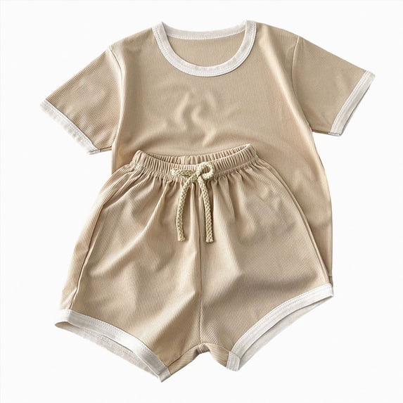 Toddler Boy Summer 2-Piece Clothes Sets Short Sleeve Tshirt & Shorts Casual Vacation Beach Outfits 6-12 Months 12-24 Months 2t 3t 4t 5t 6t 7t 8t 9t Children 3-4 Years