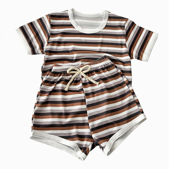 Toddler Boy Summer 2-Piece Clothes Sets Short Sleeve Tshirt & Shorts Casual Vacation Beach Outfits 6-12 Months 12-24 Months 2t 3t 4t 5t 6t 7t 8t 9t Children 6-7 Years