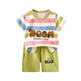 thumbnail image 1 of Toddler Boy Summer Clothes Color Blocking Plaid Set Stretch Shorts Boy Summer Set Baby Boy Outfits Gibobby(12-18 Months,Light Green), 1 of 3