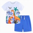 thumbnail image 1 of Toddler Boy Summer Clothes Cotton Short Sleeve Dinosaur Boys Clothes T Shirt Elastic Shorts Outfits White 1-2 Years, 1 of 7