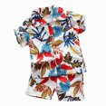 thumbnail image 1 of Toddler Boy Summer Clothes Hawaiian Outfit Short Sleeve T-Shirt Top And Shorts Set White 12-18 Months, 1 of 8