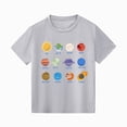 thumbnail image 1 of Toddler Boy Summer Clothes Toddler Boys Solar System Planet Print Short Sleeve T-Shirt,4T 5T 6T 7T 8T Crewneck Casual Summer Space Graphic Tee Tops Gibobby,Grey,Size 8-9T, 1 of 5