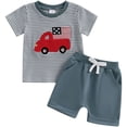 thumbnail image 1 of Toddler Boy Summer Outfit for 0-6 Months Boy Clothes Baby Boy Outfits 12-18 Months Baby Boy Clothes Dinosaur Toddler Summer Outfit Short Sleeve T-Shirt Shorts Dailywear Set ,A80-Blue, 1 of 6
