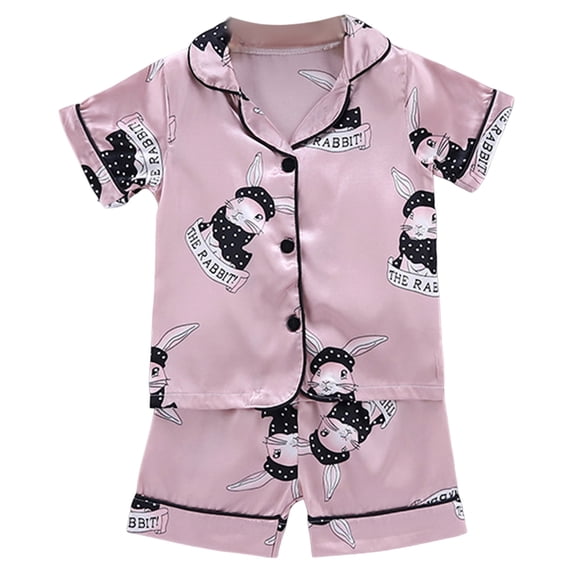 Toddler Boy Summer Outfit for 5-6 Years Toddler Boy Clothes Baby Summer Outfit Short Sleeve T-Shirt Tops Casual Elastic Shorts 2Pcs Set Cartoon Print 2PCS Set Short Sets,A13-Light Pink