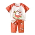thumbnail image 1 of Toddler Boy Summer Outfit for 5-6 Years Toddler Boys Girls Short Sets Cotton Summer Outfits Short Sleeve T-Shirt Tops and Elastic Shorts Sets 2Pcs Baby Girl Clothes,A31-Blue, 1 of 5