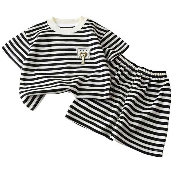 Toddler Boy Summer Outfit for 7-8 Years Boy Clothes Baby Boy Outfits 12-18 Months Baby Boy Clothes Dinosaur Toddler Summer Outfit Short Sleeve T-Shirt Tee Tops Joggers Casual 2Pcs,A29-White