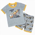 thumbnail image 1 of Toddler Boy Summer Outfit Excavators Cranes Printed Short Sleeve Shorts Clothes Casual Summer Kids Suit 2-8 T, 1 of 6
