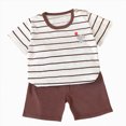 thumbnail image 1 of Toddler Boy Summer Outfit Set 2 Piece Short Sleeve And Short Sets Cartoon Printed Crewneck Breathable Clothing White 2-3 Years, 1 of 4