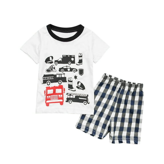 Toddler Boy Summer Outfits Short Sleeve Floral Shirts & Casual Shorts 3-9 Years Boys Clothes Set, Size 2 Years