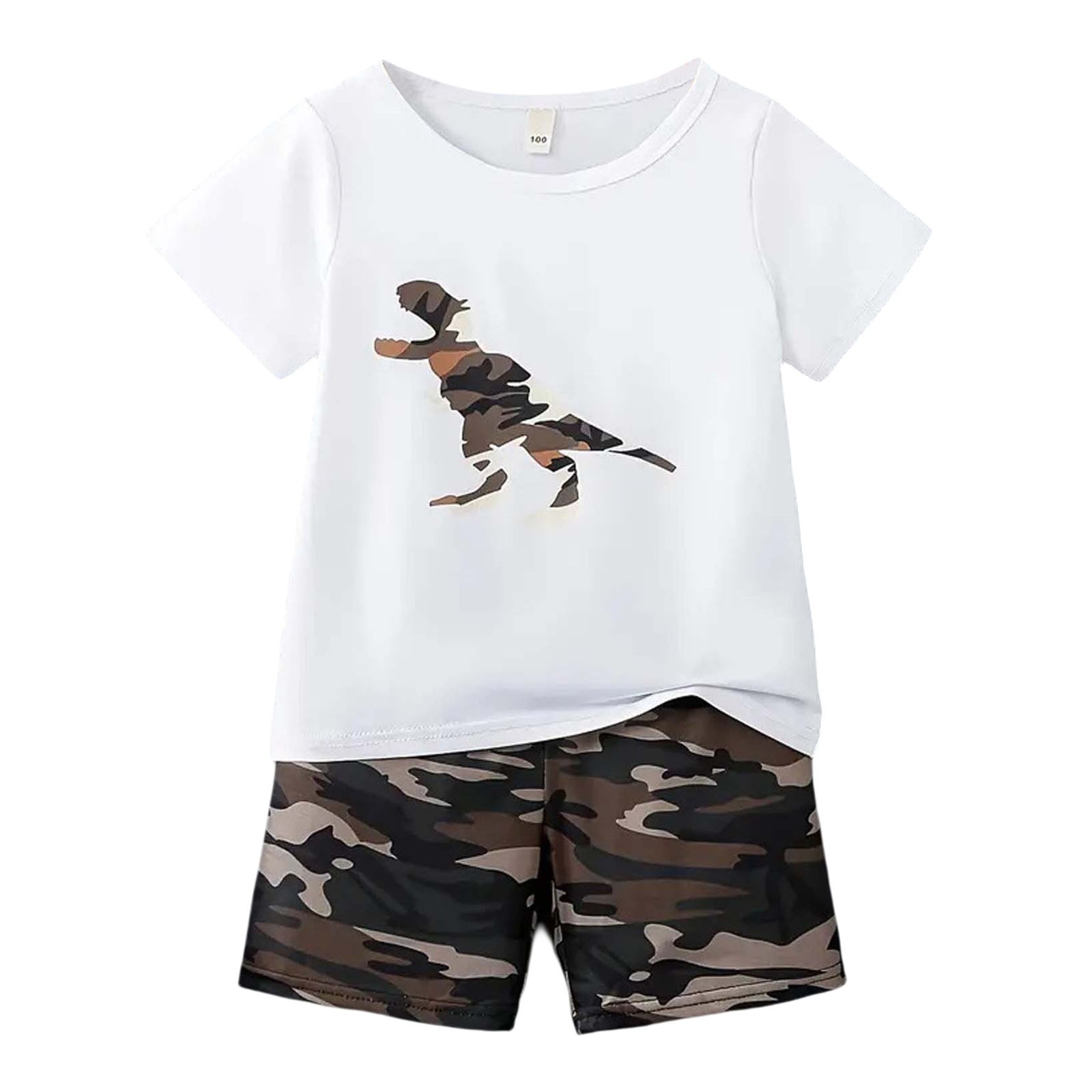 Toddler Boy Summer Outfits Short Sleeve Floral Shirts & Casual Shorts 3-9 Years Boys Clothes Set, Size 4 Years