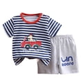 thumbnail image 1 of Toddler Boy Summer Outfits Short Sleeve Floral Shirts & Casual Shorts 3-9 Years Boys Clothes Set, Size 6 Months, 1 of 4