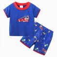 thumbnail image 1 of Toddler Boy Summer Short Sets Outfits Cotton CrewNeck Short Sleeve Playwear Sets 6-12 Months 12-24 Months 2T 3T 4T 5T 6T 7T Children 4-5 Years, 1 of 7