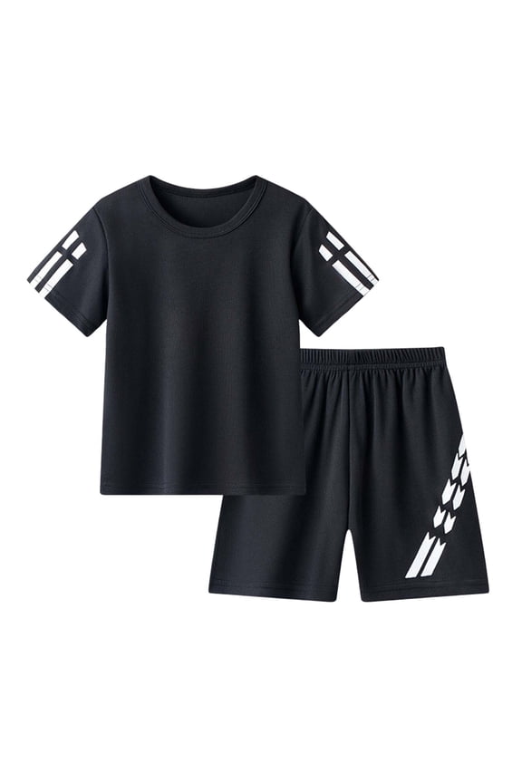 Toddler Boy Summer Shorts Clothing Set 6 12 18 24 Months 2T 3T 4T Tractor Embroidery Short Sleeve T-shirt Plaid Shorts 2 Pcs Summer Outfit Gibobby(4-5 Years,Black)