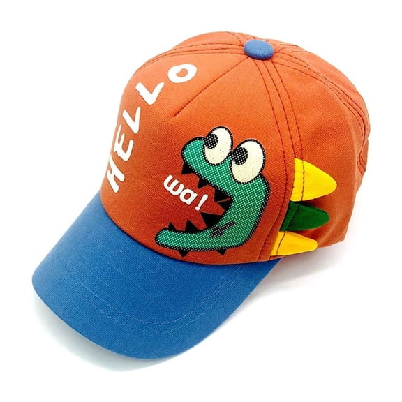 Toddler Boy Sun Hat Cartoon Dinosaur Letter Print Baseball Cap for Kids Boys and Girls Korean Style Adjustable Sun Hat Upf50+ Kids Sun Hats Red 2 Years-8 Years