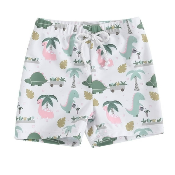 Toddler Boy Swim Trunks Cute Print Swim Shorts Qick Dry Drawstring Beach Swimwear Swimming Trunks Clothes 18-24 Months