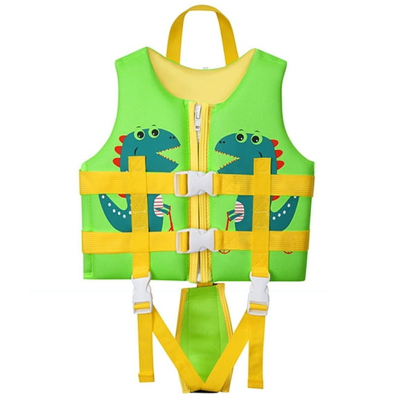 Toddler Boy Swimsuit Adjustable Kids Toddler Swim Vest with Crotch Strap Neon Color Outdoor Buoyancy Vest Girls Bathing Suit Green 12 Years-15 Years