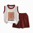 thumbnail image 1 of Toddler Boy T-shirts and Shorts 2 Pcs Cartoon Print Short Set Summer Clothes Outfit 6-12 Months 12-24 Months 2t 3t 4t 5t 6t 7t 8t 9t Children 5-6 Years, 1 of 4