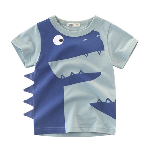Toddler Boy Tee Kids Baby Cartoon Dinosaur Short Sleeve Crewneck T Shirts Tops Tee Clothes For Children For 2-3 Years