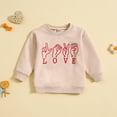 thumbnail image 1 of Toddler Boy Valentines Day Outfit Crew Neck Sweatshirt Lover Heart Letter Print Long Sleeve Pullover Toddler Hoodie for Girl 6-12 Months, 1 of 5