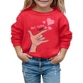 thumbnail image 1 of Toddler Boy Valentines Day Outfit Crewneck Sweatshirt Lover Heart Letter Print Long Sleeve Pullover Boys Sweater for Toddler 5-6 Years, 1 of 4