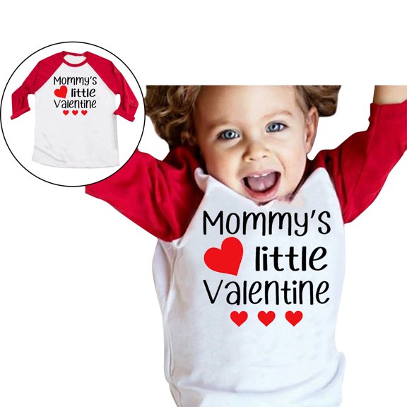 Toddler Boy Valentines Shirt Long Sleeve Graphic Tops Crew Neck Casual Pullover Top Size 3-4 Years Girls Shirts