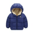 thumbnail image 1 of Toddler Boy Winter Coat 3T Baby Girl Boy Winter Warm Thick Hooded Coats Toddler Warm Padded Jackets Kids Outerwear Windproof Jacket Boys Z0A-Dark Blue, 4-5 Years, 1 of 3
