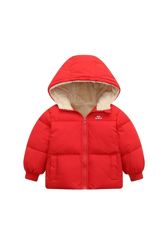 Toddler Boy Winter Coat 6T Toddler Kids Baby Boys Girls Winter Warm Solid Coats Bear Ears Hooded Padded Jacket Outwear Windproof Jacket Boys Z0C-Red, 4-5 Years