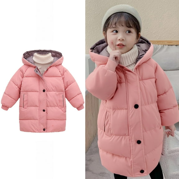 Toddler Boy Winter Coat,Boys Puffer Jacket Mid-Length Heavyweight with Trim Hood Warm and Windproof Thick Parka Boys Jackets Size 7-8 Years