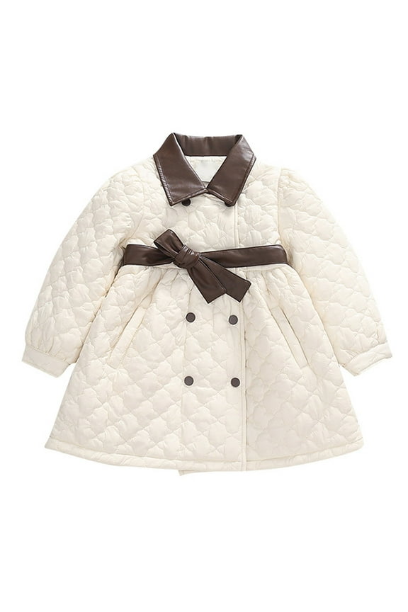Toddler Boy Winter Coat Boys Puffer Jacket with Pocket Button White Jacket Warm and Windproof Winter Thicken Coat Grils Winter Coats Size 18-24 Months